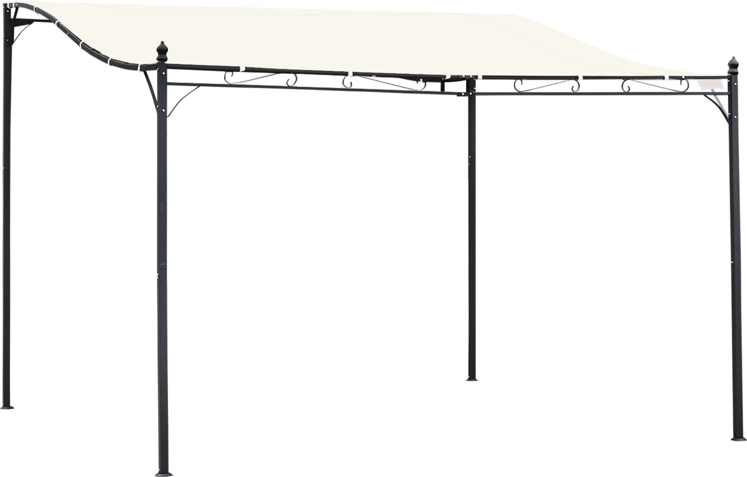 Outsunny Pérgola de jardín 395 x 297 x 254 cm color beige