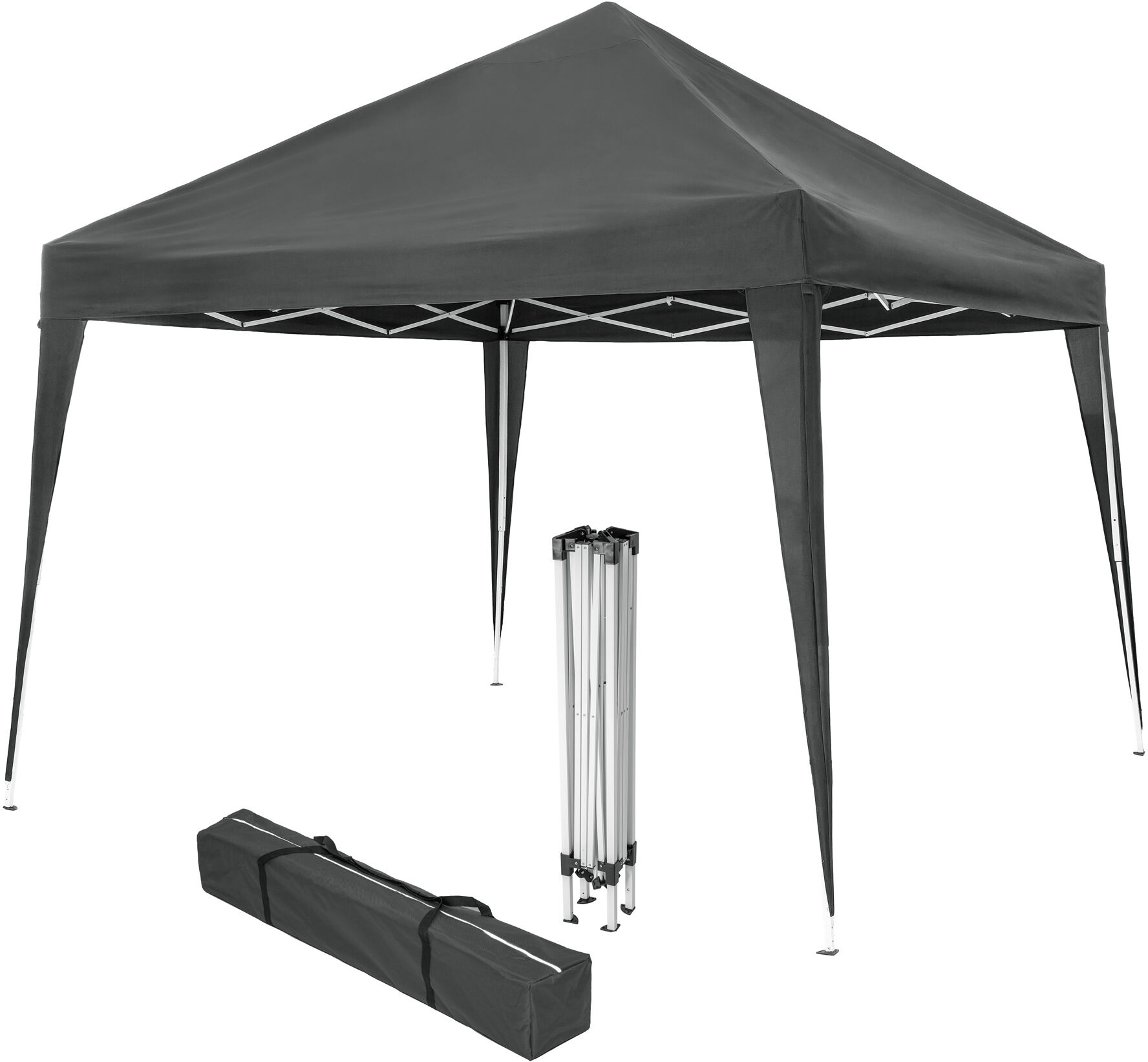 Tectake Carpa de jardín plegable linosa 3 x 3 m poliéster gris