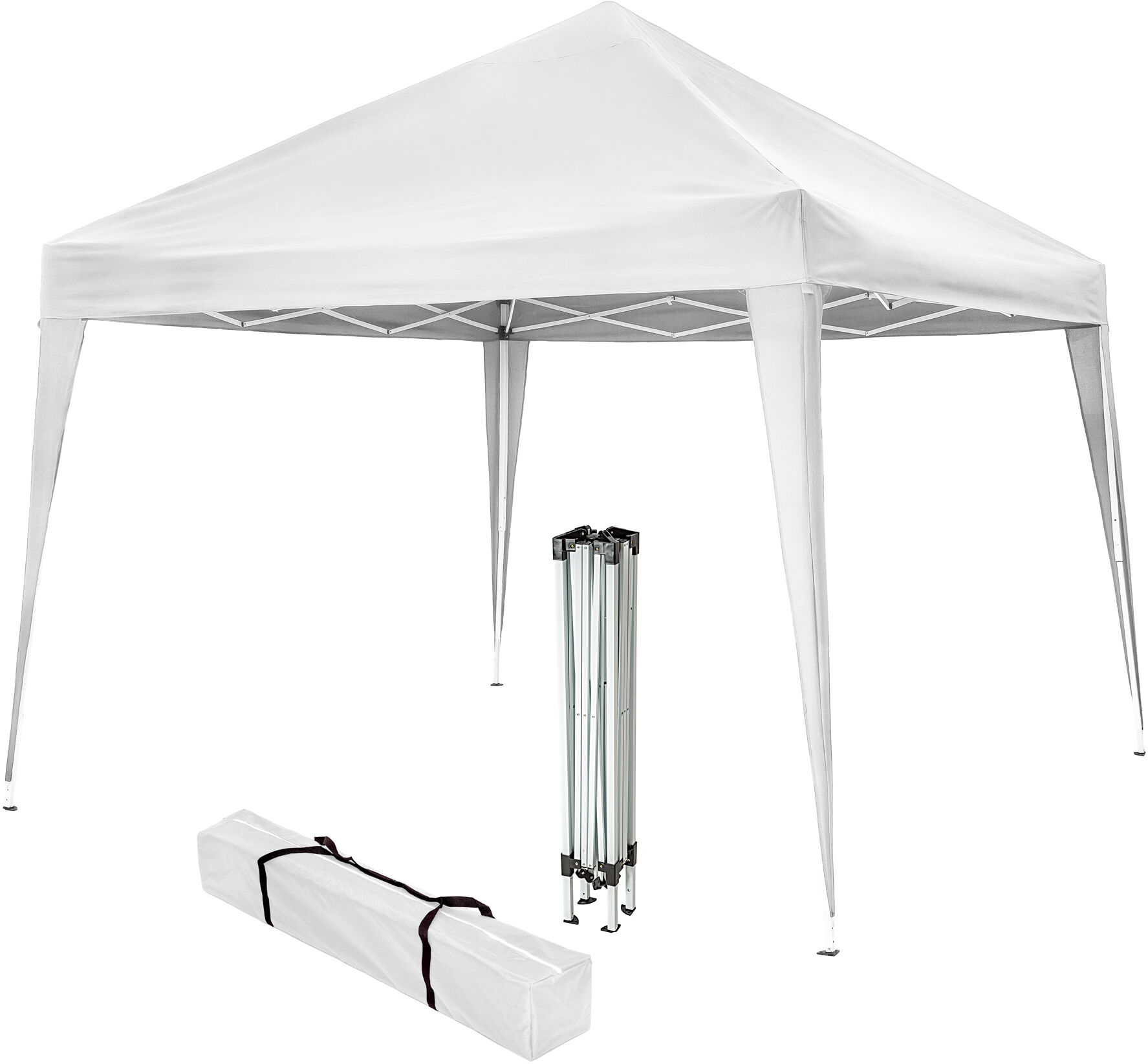 Tectake Carpa de jardín plegable linosa 3 x 3 m poliéster blanco