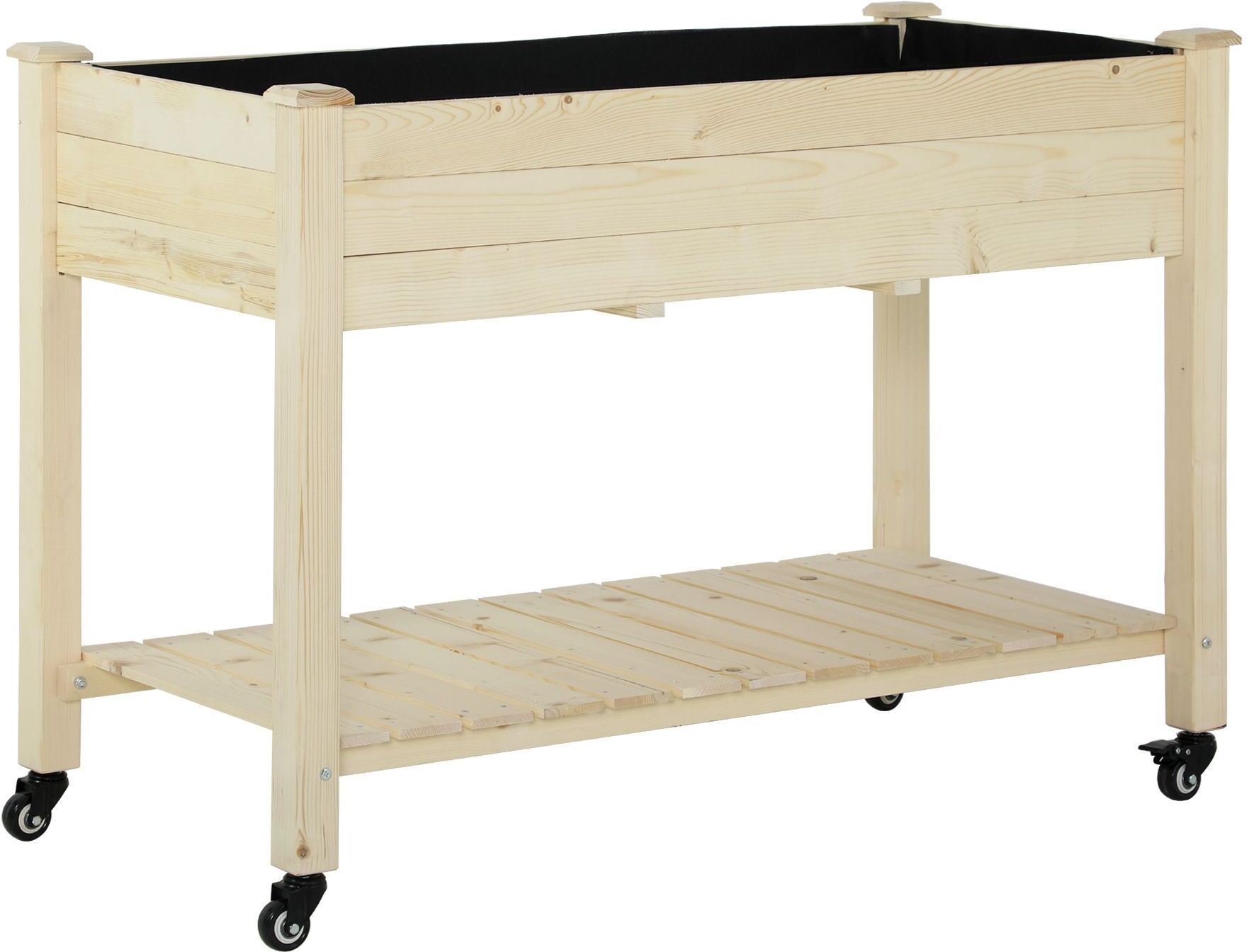 Outsunny Huerto urbano color madera 118 x 55 x 83 cm