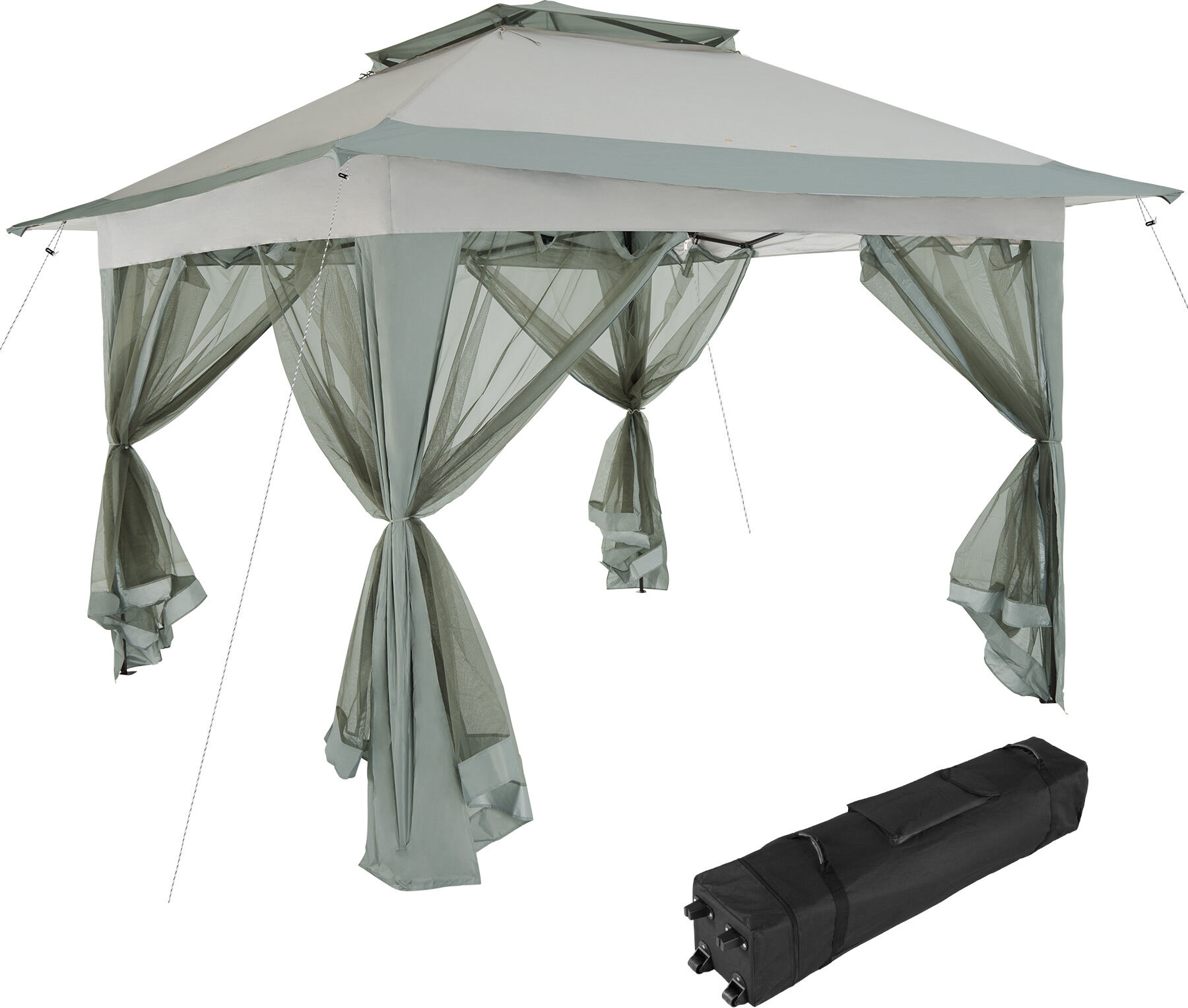 Tectake Carpa plegable carabobo 364x364x294m acero pintado en polvo/poliést