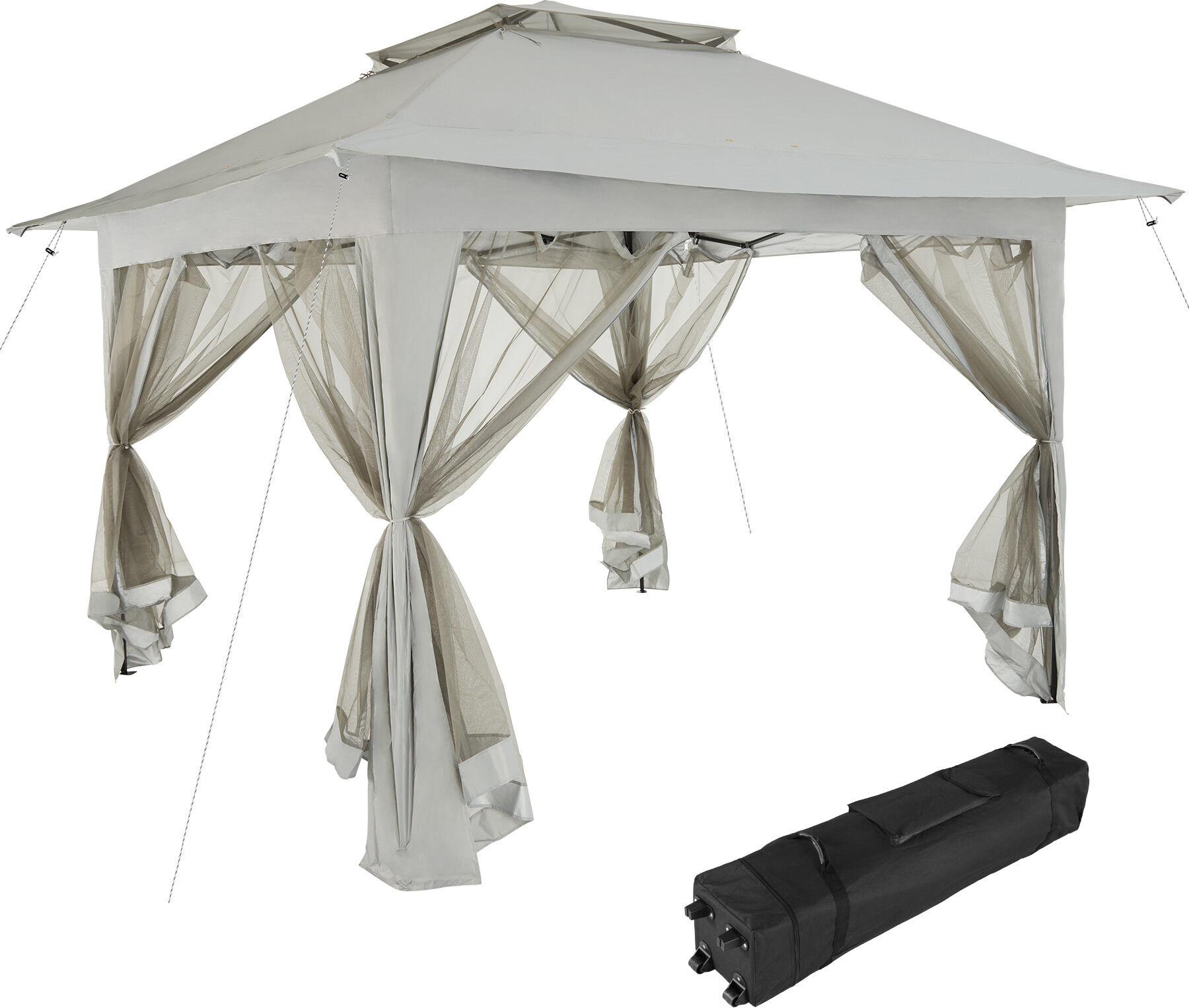 Tectake Carpa plegable carabobo 364x364x294m acero pintado en polvo/poliést