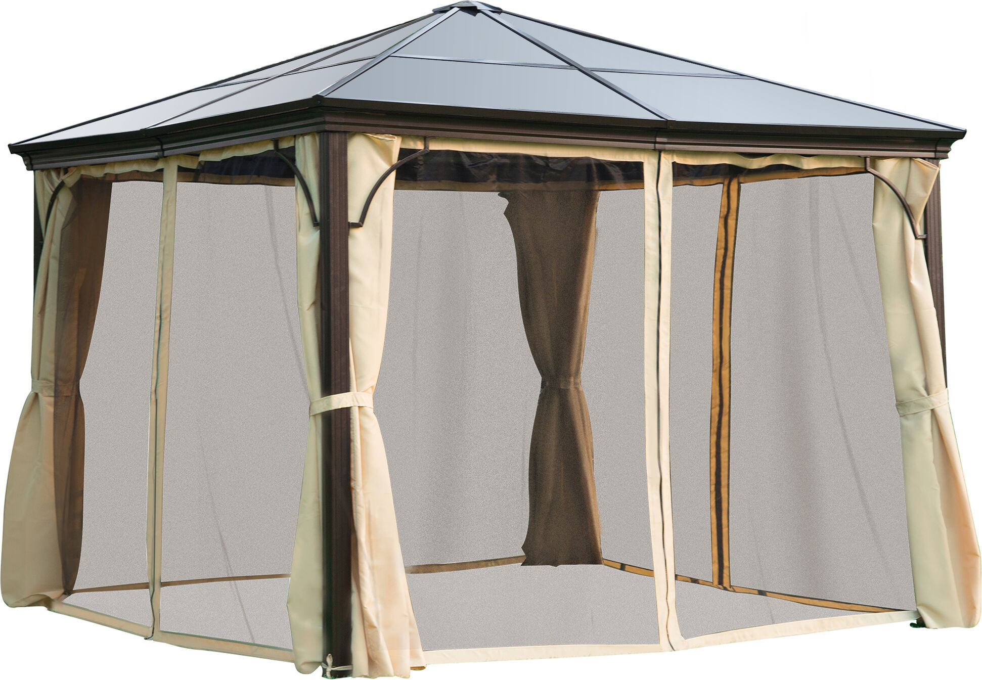 Outsunny Carpa cenador para jardín bicolor 300 x 300 x 260 cm