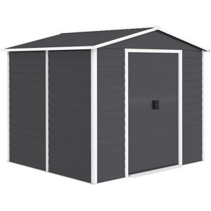Outsunny Cobertizo de jardín 240x206x198 cm gris oscuro Outsunny Cobertizo de jardín 240x206x198 cm gris oscuro