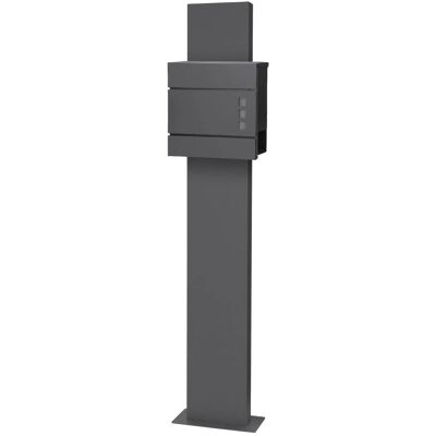 ECD Germany Buzón correos de pie 37 x 10,5 x 36,5 cm y soporte pedestal antracita ECD Germany Buzón correos de pie 37 x 10,5 x 36,5 cm y soporte pedestal antracita