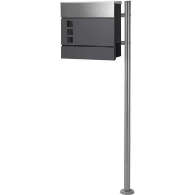 ECD Germany Buzón de correos acero inox antracita moderno espacio para revistas ECD Germany Buzón de correos acero inox antracita moderno espacio para revistas