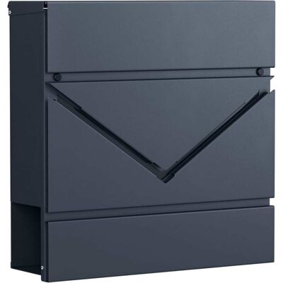 SONGMICS Buzón de correos con cerradura y tapa de color gris antracita SONGMICS Buzón de correos con cerradura y tapa de color gris antracita