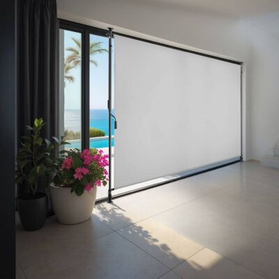 Tectake Toldo de pinza con manivela, altura ajustable, 200x310 cm, gris claro Tectake Toldo de pinza con manivela, altura ajustable, 200x310 cm, gris claro