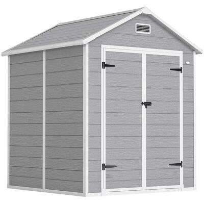 Outsunny Caseta de jardín 182x151x219 cm gris oscuro Outsunny Caseta de jardín 182x151x219 cm gris oscuro