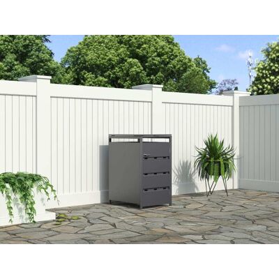 Unique Caseta para basura metal gris antracita Unique Caseta para basura metal gris antracita