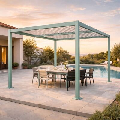 Concept Usine Pérgola bioclimática con estructura y lamas orientables de aluminio ve Concept Usine Pérgola bioclimática con estructura y lamas orientables de aluminio ve