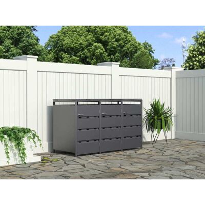Unique Caseta para basura metal gris antracita Unique Caseta para basura metal gris antracita