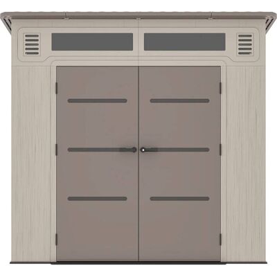 Unique Cobertizo de jardín resina marrón, beige Unique Cobertizo de jardín resina marrón, beige