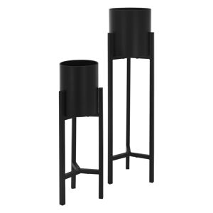 ML-Design Set 2x soportes para planta metálico negro 2 tamaños 76 cm