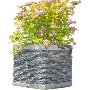 Wanda Collection Maceta tiesto jardinera cuadrada cubo piedra 50 cm jardín zen terraza