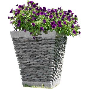 Wanda Collection Maceta tiesto jardinera cuadrada piedra 50 cm jardín exterior zen