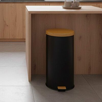 Kitchen Move Cubo de basura de cocina de pedal negro 30l Kitchen Move Cubo de basura de cocina de pedal negro 30l