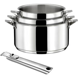 Cuisinox Set cacerolas ø 16, 18, 20 cm con mango extraíble  acero