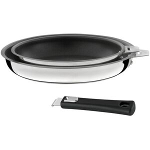 Cuisinox Set sartenes antiadherentes ? 20, 24 cm con mango extraíble negro  ac