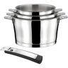 Cuisinox Set cacerolas ø 16, 18, 20 cm con mango extraíble  acero