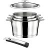 Cuisinox Set cacerolas ø 16, 18, 20 cm con tapa ø 20 cm ø mango extraíble acer