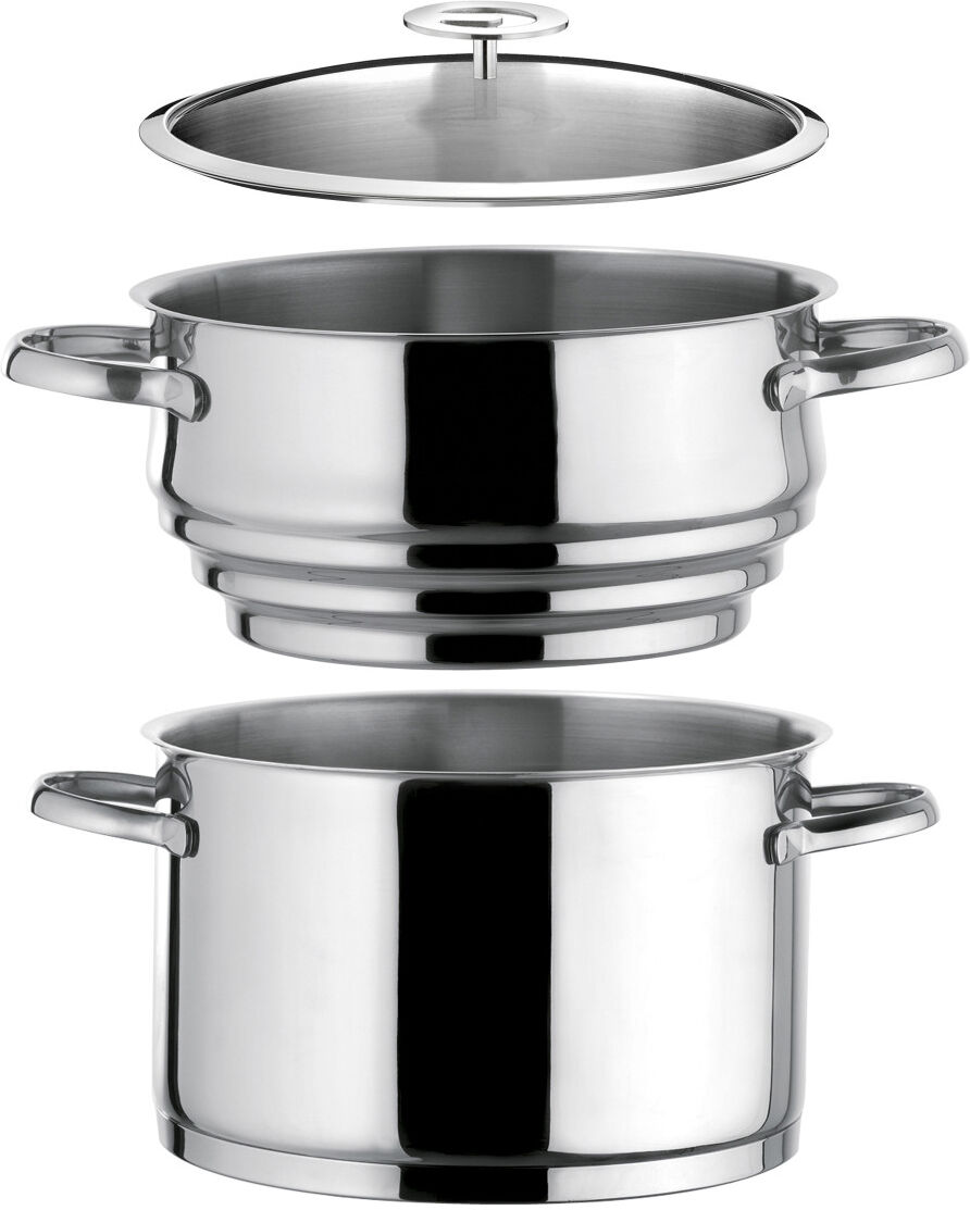 Cuisinox 1 cacerola de acero inoxidable de 24 cm, 1 tapa y 1 vaporera universa