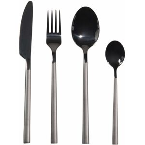 Maisons du Monde Juego de 24 cubiertos de inox. negro mate BADEN