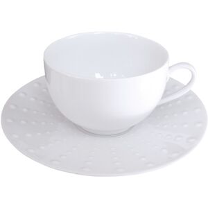 Medard de Noblat Taza té con platito (x6) porcelena blanco