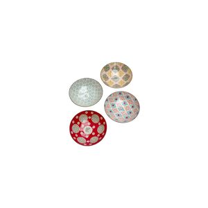 Chehoma Juego de 4 platos hondos de cerámica multicolor