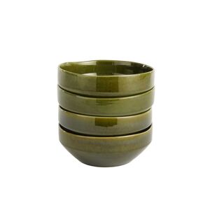 Mica Decorations Juego de 4 plato de cerámica verde d22,5