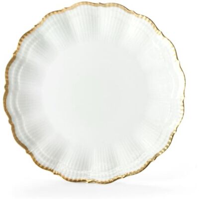 Medard de Noblat Juego de 6 Platos de Postre Blanco/Oro - Platos de Postre Medard de Noblat Juego de 6 Platos de Postre Blanco/Oro - Platos de Postre