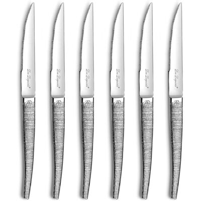 Lou Laguiole Estuche de 6 cuchillos carne acero Lou Laguiole Estuche de 6 cuchillos carne acero