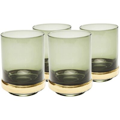 Kare Design Juego de 4 - Vaso de agua de cristal ahumado verde Kare Design Juego de 4 - Vaso de agua de cristal ahumado verde