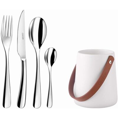 Amefa 24 cubiertos de mesa con soporte de almacenamiento portátil acero Amefa 24 cubiertos de mesa con soporte de almacenamiento portátil acero