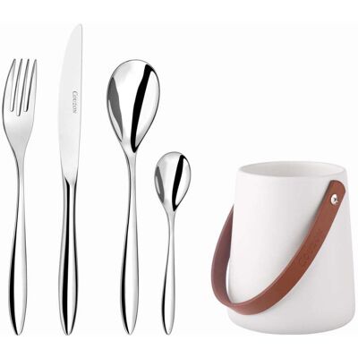 Amefa 24 cubiertos de mesa con soporte de almacenamiento portátil acero ino Amefa 24 cubiertos de mesa con soporte de almacenamiento portátil acero ino