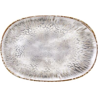 Medard de Noblat Plato oval para steak o hamburguesa (lote de 4) gres gris texturizado Medard de Noblat Plato oval para steak o hamburguesa (lote de 4) gres gris texturizado