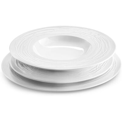 Medard de Noblat Servicio de vajilla de 18 piezas porcelana blanco Medard de Noblat Servicio de vajilla de 18 piezas porcelana blanco