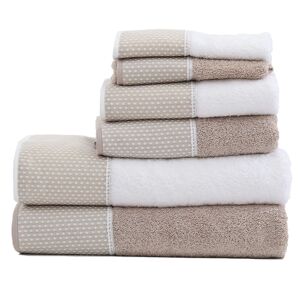 Casa da Laura Juego 6 toallas bodoques 550 gr/m2 marrón 100% algodón
