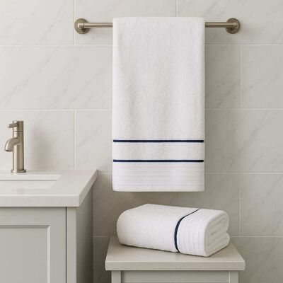 Morfeo Toalla de baño algodón 600 g/m², cenefa azul, 70x140 cm Morfeo Toalla de baño algodón 600 g/m², cenefa azul, 70x140 cm