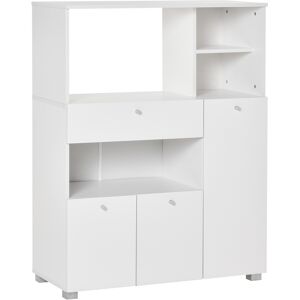 Homcom Aparador auxiliar para microondas 90 x 40 x 120 cm color blanco