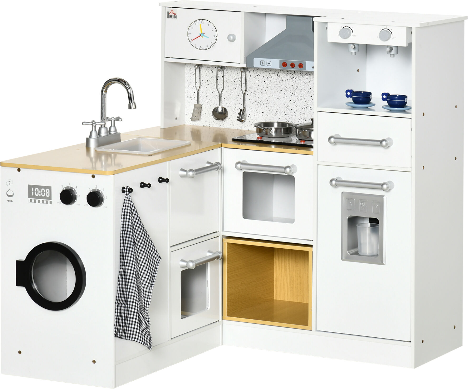 Homcom Cocina de juguete color blanco 78.5 x 29 x 81 cm