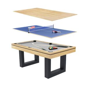 Concept Usine Mesa de juegos multijugador 3 en 1 billar y ping-pong de madera