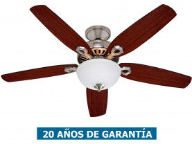 Hunter Ventilador De Techo Hunter Con Luz 50571 Builder Deluxe 132 Cereza Brasileña O Nogal Quemado / Cromo Pulido Hunter Ventilador De Techo Hunter Con Luz 50571 Builder Deluxe 132 Cereza Brasileña O Nogal Quemado / Cromo Pulido