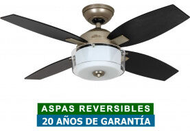 Hunter Ventilador De Techo Con Luz Hunter 50619 Central Park Roble O Roble Oscuro / Plata Hunter Ventilador De Techo Con Luz Hunter 50619 Central Park Roble O Roble Oscuro / Plata
