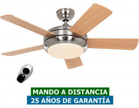 CasaFan Ventilador De Techo Con Luz Casafan 9510560 Titanium 105cm Haya O Pino/ Cromo Satinado CasaFan Ventilador De Techo Con Luz Casafan 9510560 Titanium 105cm Haya O Pino/ Cromo Satinado