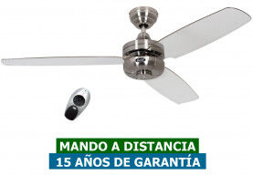 CasaFan Ventilador De Techo Casafan 9313217 Night Flight 132 Bn-Tr Transparente/ Cromo Cepillado