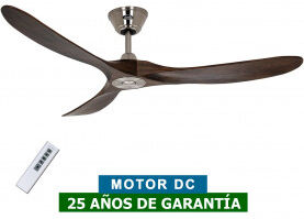 CasaFan Ventilador De Techo Casafan 315215 Eco Genuino 152 Madera Maciza Nogal/cromo Satinado