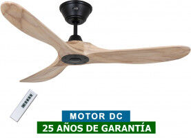 CasaFan Ventilador De Techo Casafan 312218 Eco Genuino 122 Madera Maciza Natural/negro Mate