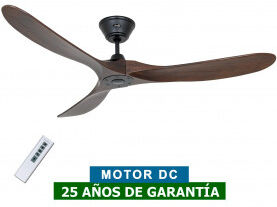 CasaFan Ventilador De Techo Casafan 315217 Eco Genuino 152 Madera Maciza Nogal/negro Mate