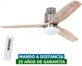 CasaFan Ventilador De Techo Con Luz Casafan 93132333 Aerodynamix Eco 132 Madera Natural/ Cromo Cepillado CasaFan Ventilador De Techo Con Luz Casafan 93132333 Aerodynamix Eco 132 Madera Natural/ Cromo Cepillado
